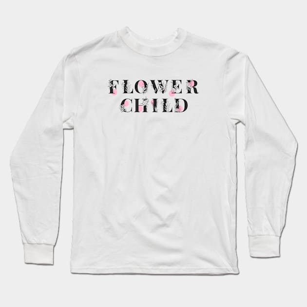 Pink Flower Child Long Sleeve T-Shirt by thecolddots